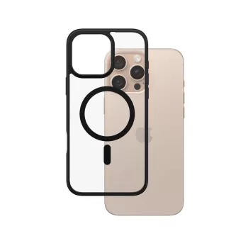 PanzerGlass ® HardCase Transparent mit Schwarz MagSafe & Rahmen iPhone 16 Pro Max
