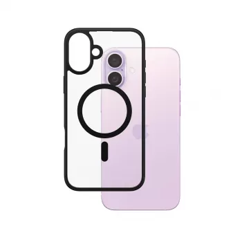 PanzerGlass ® HardCase Transparent mit schwarzem MagSafe & Rahmen iPhone 16 Plus
