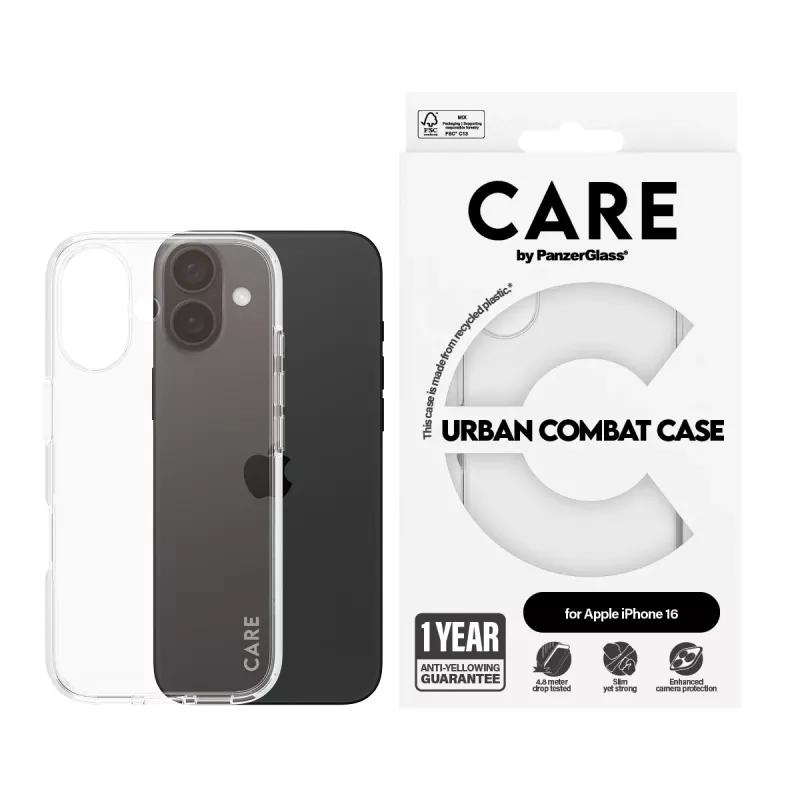 Cover PanzerGlass CARE by Flagship Hülle Transparent Urban Combat iPhone '24 6.1 inch