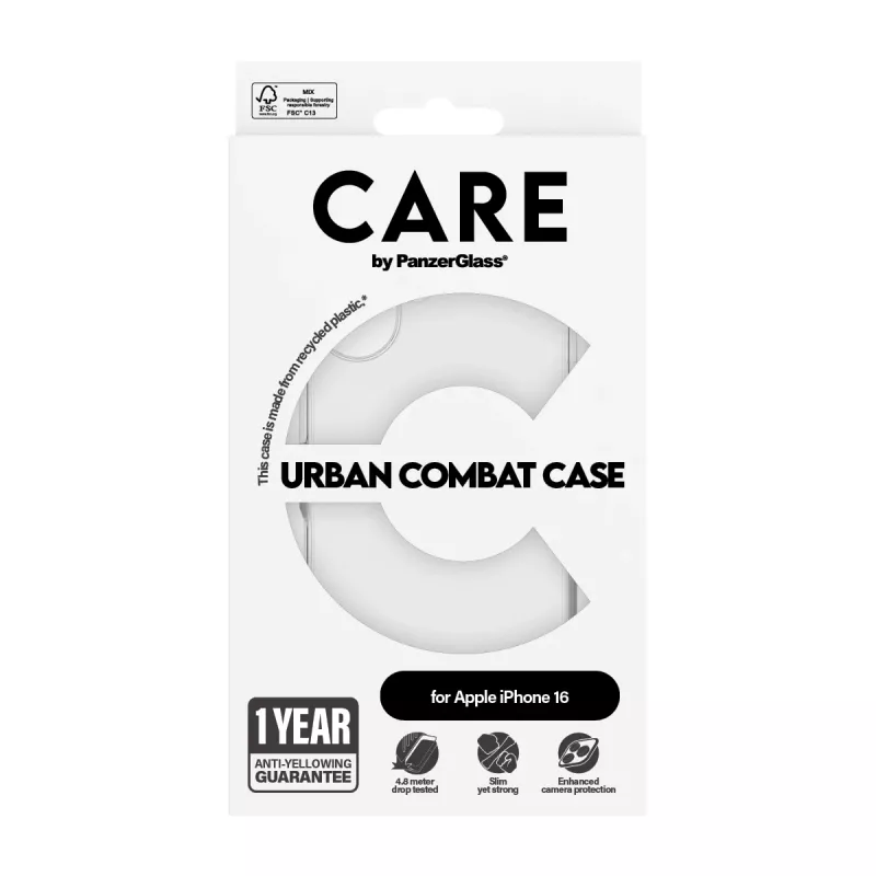Cover PanzerGlass CARE by Flagship Hülle Transparent Urban Combat iPhone '24 6.1 inch