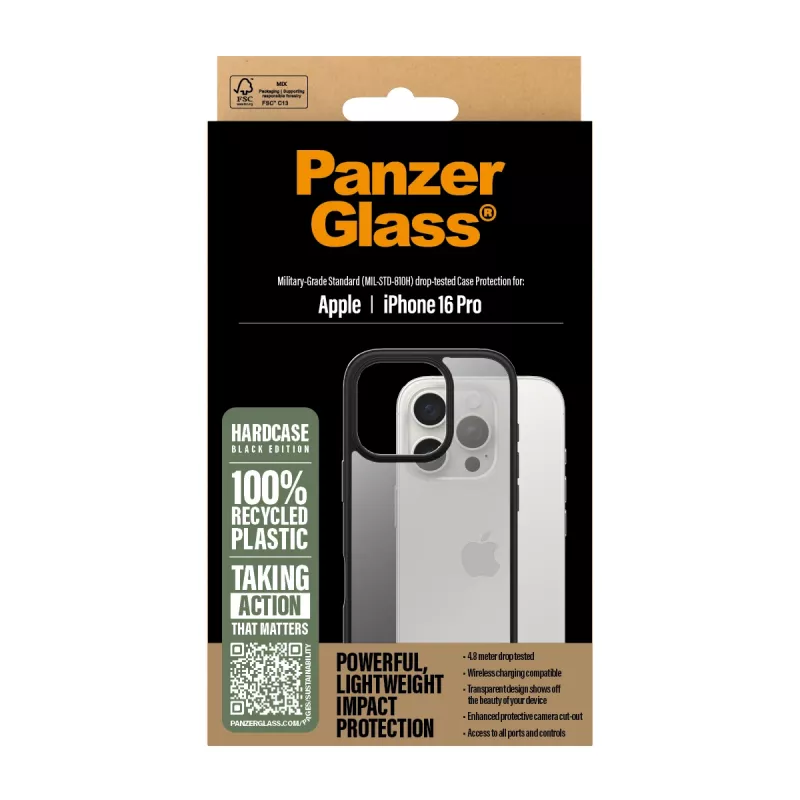 Cover PanzerGlass HardCase Transparent mit weißem MagSafe iPhone 16 Plus