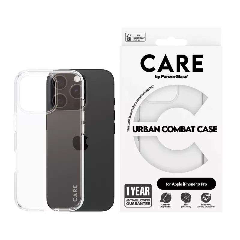 Cover PanzerGlass CARE by Flagship Hülle Transparent Urban Combat iPhone '24 6.3 inch Pro