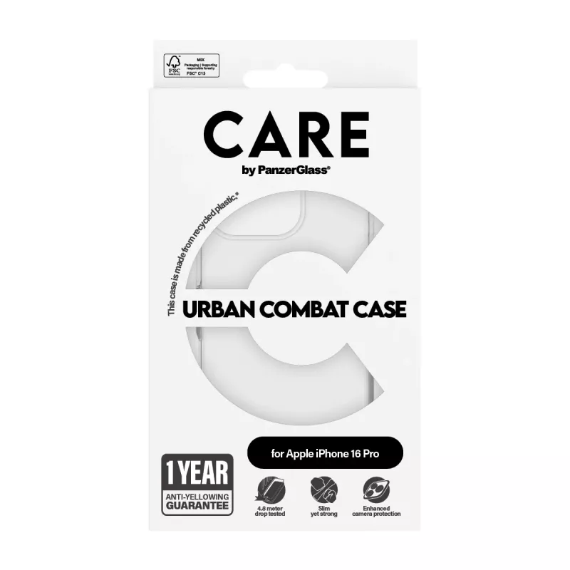 Cover PanzerGlass CARE by Flagship Hülle Transparent Urban Combat iPhone '24 6.3 inch Pro
