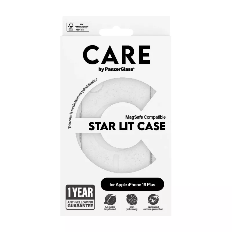 PanzerGlass CARE™ by ® Urban Combat Case Star Lit mit weißem MagSafe iPhone 16 Plus