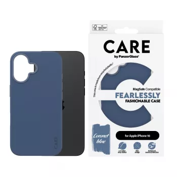 Cover PanzerGlass CARE by modische Hülle Blau m. MagSafe iPhone 16