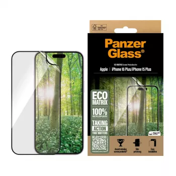 PanzerGlass ® ECO MATRIX Displayschutz iPhone 16 Plus | 15 Plus | Ultra-Wide Fit