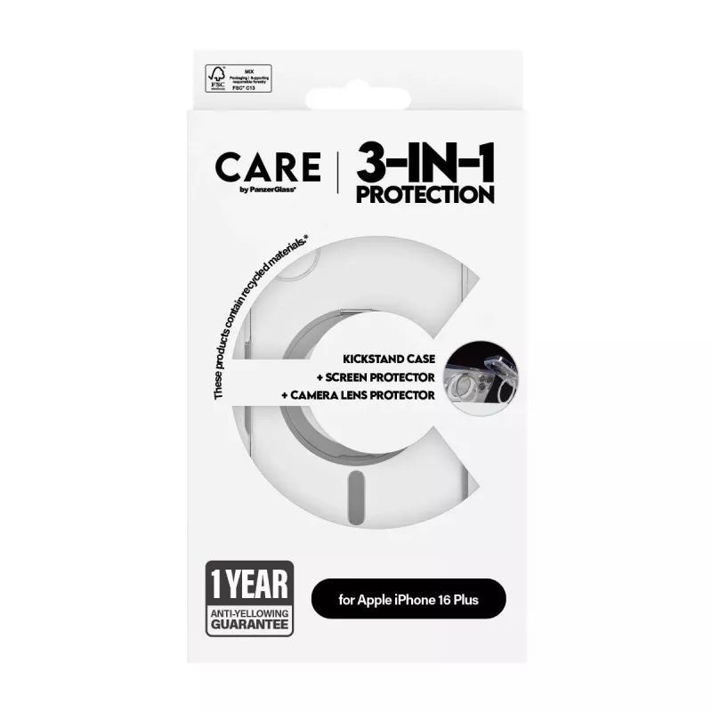 PanzerGlass CARE by ® Feature 3-in-1 Keramik-Bundle iPhone 16 Plus