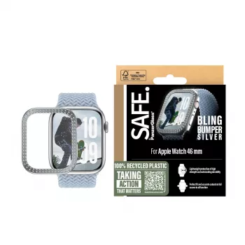 PanzerGlass SAFE. by ® Bling Bumper Silber Apple Watch Series 10 46mm Transparent