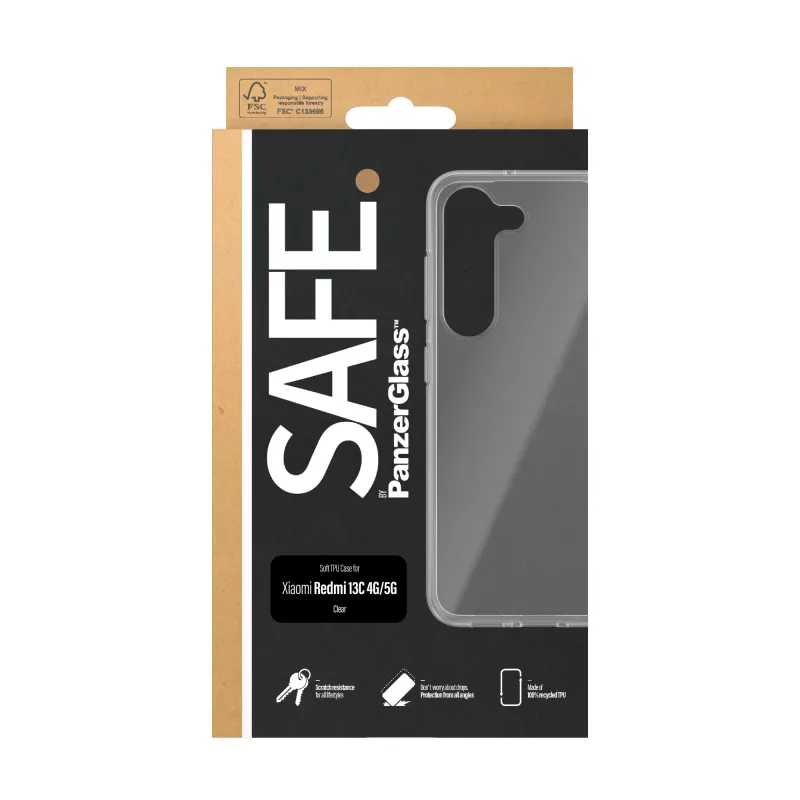 PanzerGlass SAFE. By ® TPU-Hülle Transparent für Xiaomi Redmi 13C