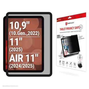 Displex TABLET PRIVACY SAFE abnehmbarer 2-Wege-Blickschutzfilter für iPad 10,9 Zoll (10.)/11 Zoll (2025)/Air 11 Zoll (2024/2025)