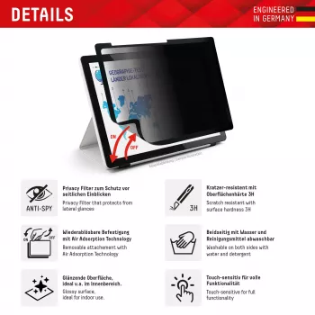 Displex TABLET PRIVACY SAFE abnehmbarer 2-Wege-Blickschutzfilter für iPad 10,9 Zoll (10.)/11 Zoll (2025)/Air 11 Zoll (2024/2025)