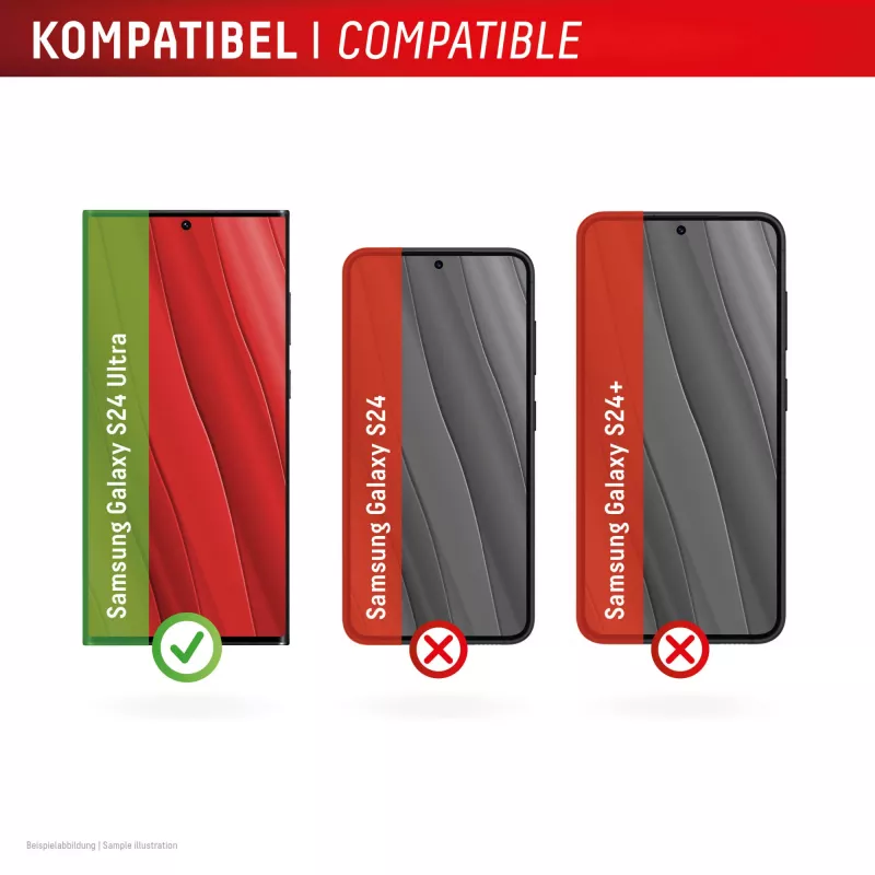 Displex Premium Anti-Reflex Displayschutzfolie (entspiegelte Vollabdeckung, 10H) für Samsung Galaxy S24 Ultra, Eco-Montagerahmen, Vollabdeckung