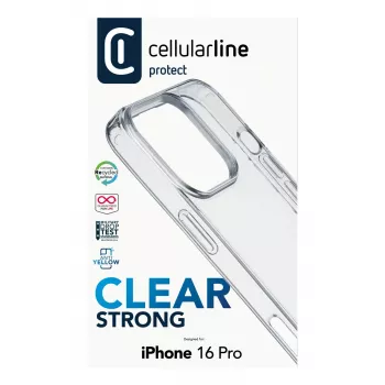 Cellularline Clear Strong - iPhone 16 Pro Hartschale mit Gummirändern