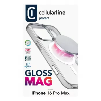 Cellularline Gloss Mag - Magnetische Hülle für iPhone 16 Pro Max zum Laden und Befestigen am MagSafe-Ladegerät