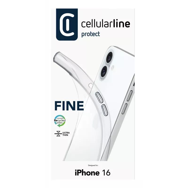 Cover Cellularline FINECIPH16T Transparent für iPhone 16 15,5 cm