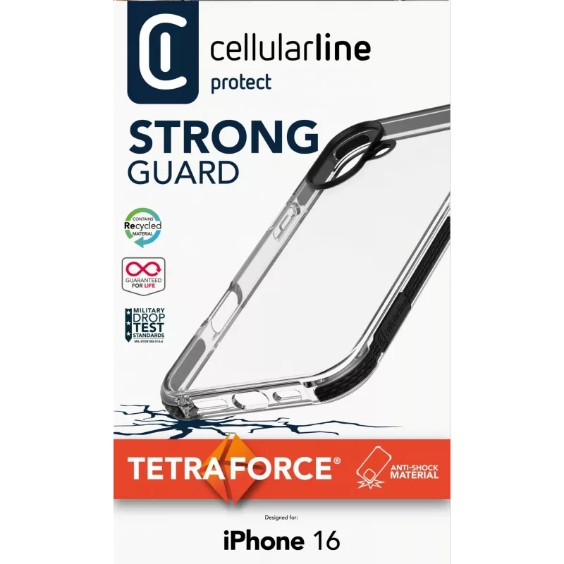 Cover Cellularline TETRACIPH16T für iPhone 16 15,5 cm Schwarz