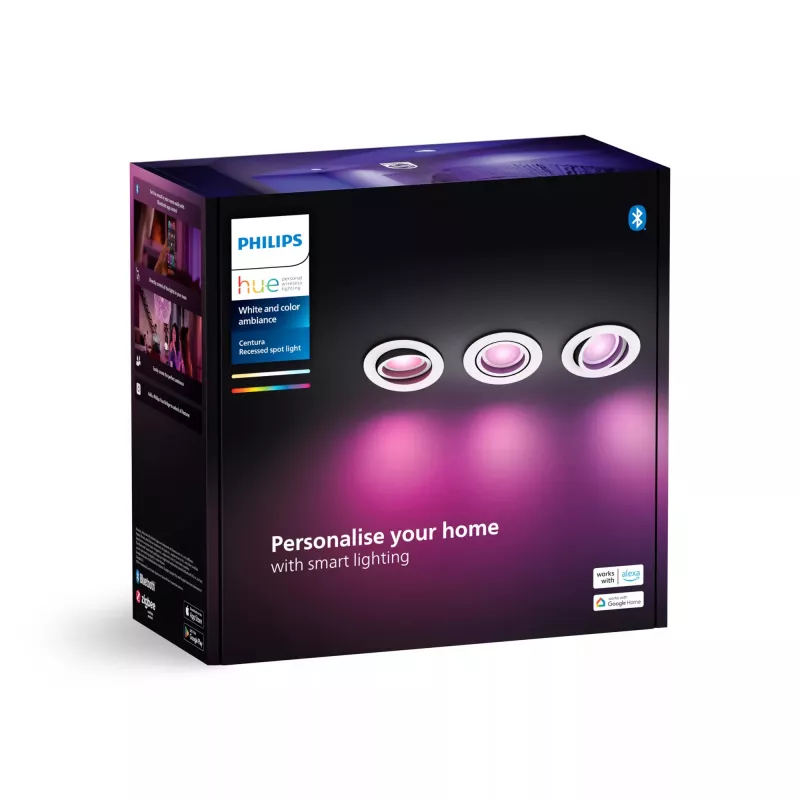 Philips Hue White and Colour Ambience 3er-Pack Centura Einbaustrahler