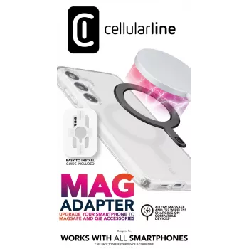 Cellularline Mag Adapter Magnetischer Klebering für Smartphones, MagSafe-Ökosystem-Enabler