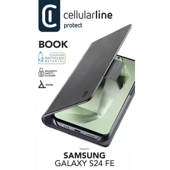 Cellularline Book Galaxy S24 FE Book-Case mit Kartenfach und Magnetverschluss