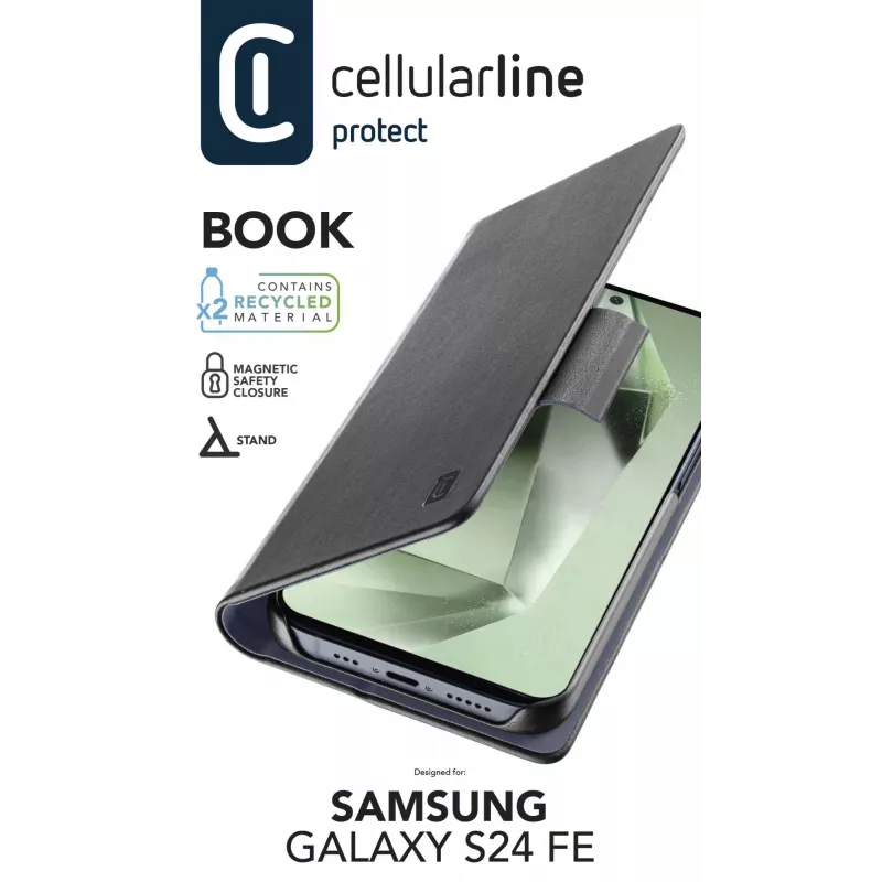 Cellularline Book Galaxy S24 FE Book-Case mit Kartenfach und Magnetverschluss