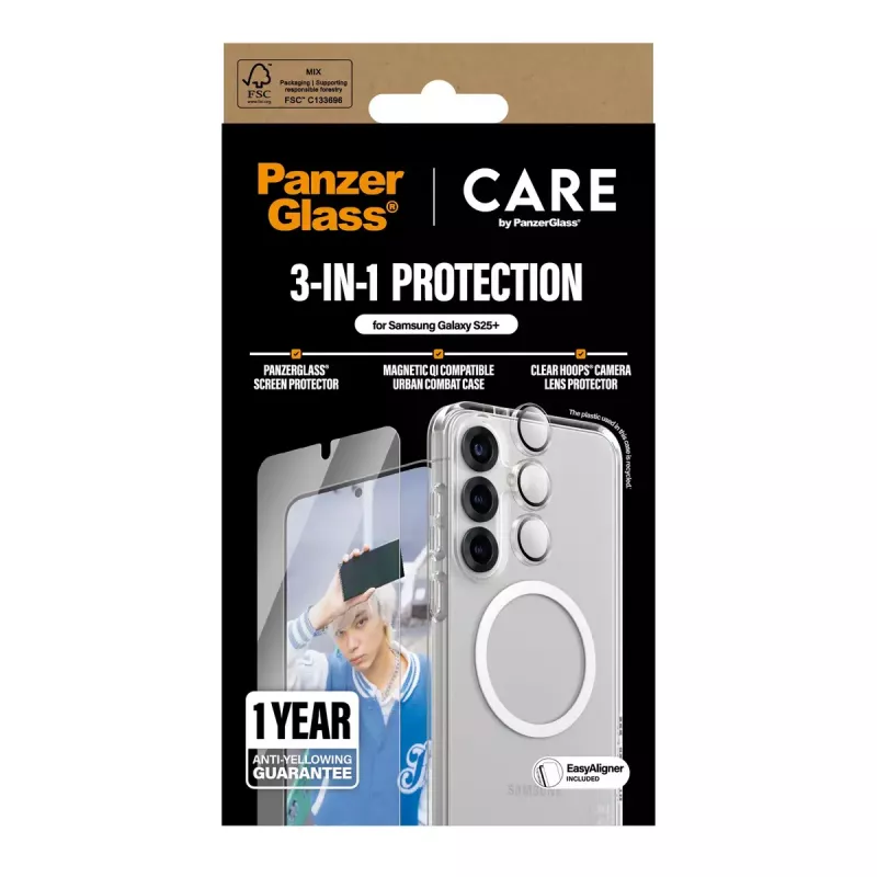 PanzerGlass ® | CARE by ® Flagship 3-in-1 Bundle Samsung Galaxy S25+