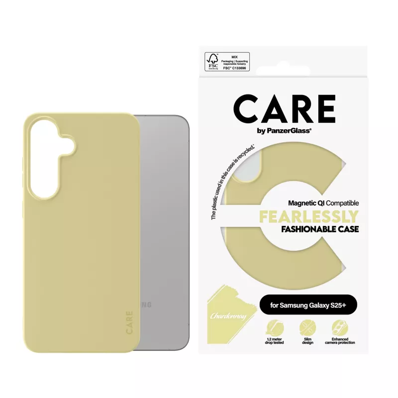 PanzerGlass CARE™ by ® Case Chardonnay mit Qi-Kompatibilität Samsung Galaxy S25+