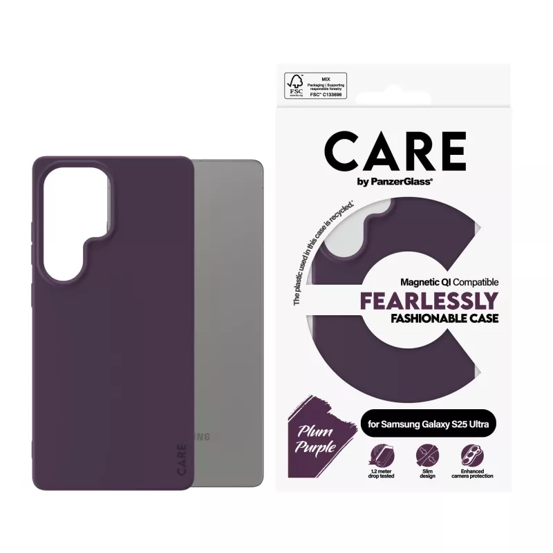 PanzerGlass CARE™ by ® Case Plum Lila w. Qi Kompatibel Samsung Galaxy S25 Ultra