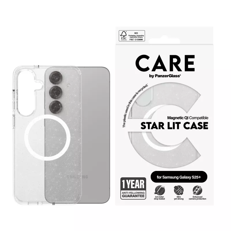PanzerGlass CARE™ by ® Urban Combat Case Star Lit w. White Qi Kompatibel Samsung Galaxy S25+