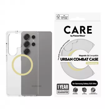 PanzerGlass CARE™ by ® Urban Combat Case Transparent w. Chardonnay Qi Kompatibel Samsung Galaxy S25 Ultra