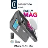 Cellularline Daily Mag - iPhone 16 Pro Max Buchhülle mit halbtransparenter Hartrückseite, kompatibel mit dem MagSafe®-Ökosystem