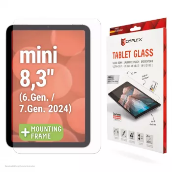 Displex Displayschutzfolie (9H) für Apple iPad mini 8,3'' (6. Gen./7. Gen. 2024), Eco Montagerahmen, kratzfest