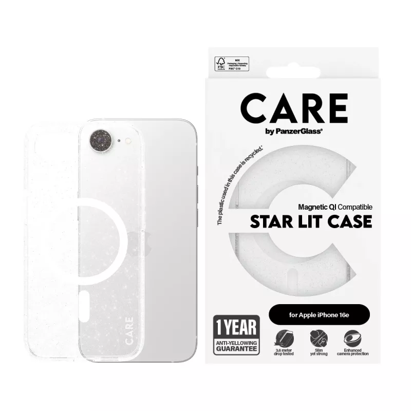 Cover PanzerGlass CARE by ® Flagship Case Urban Combat Star Lit Weiß Qi-kompatibel iPhone 16e