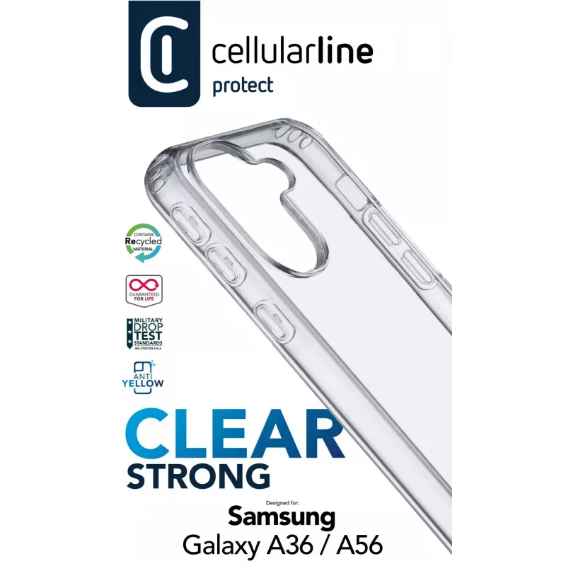 Cellularline Clear Protect - Galaxy A36/A56 Hartschale mit Gummirändern