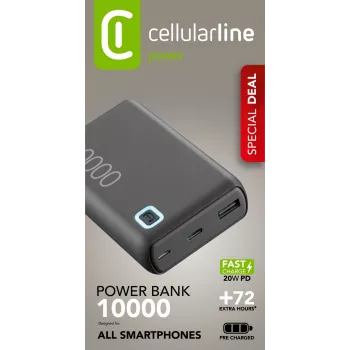 Cellularline ESSENCE TURBO 10000 tragbarer Ladegerät 10000mAh Power Delivery 20W