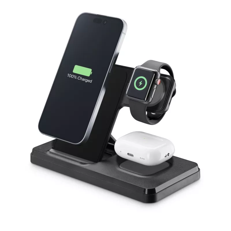 Tech Pop mobile device dock station Smartwatch/Smartphone Schwarz