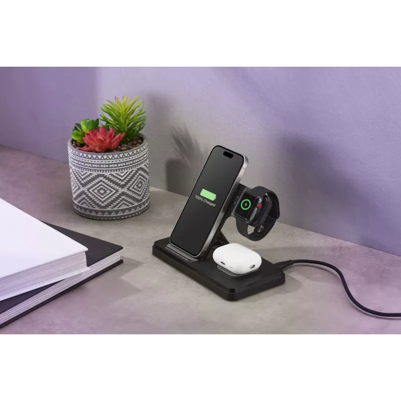 Tech Pop mobile device dock station Smartwatch/Smartphone Schwarz