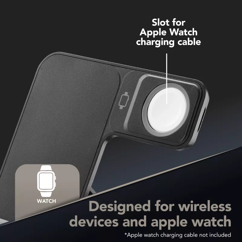 Tech Pop mobile device dock station Smartwatch/Smartphone Schwarz