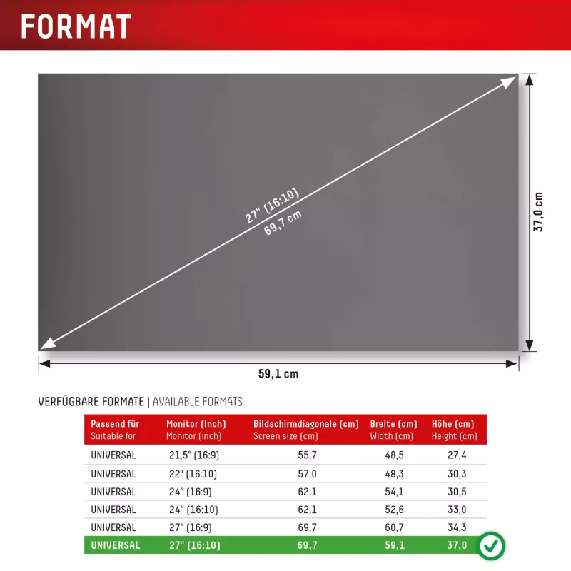 Displex PRIVACY SAFE abnehmbarer 2-Wege-Sichtschutzfilter für Desktop-Monitor 27'' (16:10)