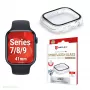 Displex 10H Temperglas für Apple Watch 9/8/7 (41mm), Ganzkörper-Schutz, IP68, Snap-On, transparent