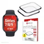 Displex Unzerbrechlicher Vollflächen-Schutzglas für Apple Watch 9/8/7 (41mm), 2er-Pack, ultradünn, randlos, Eco Montage