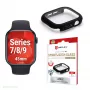 Displex 10H Tempered Glass für Apple Watch 9/8/7 (45 mm), Full-Body-Case, IP68, Snap-On, schwarz matt