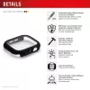 Displex 10H Tempered Glass für Apple Watch 9/8/7 (45 mm), Full-Body-Case, IP68, Snap-On, schwarz matt