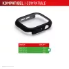 Displex 10H Tempered Glass für Apple Watch 9/8/7 (45 mm), Full-Body-Case, IP68, Snap-On, schwarz matt