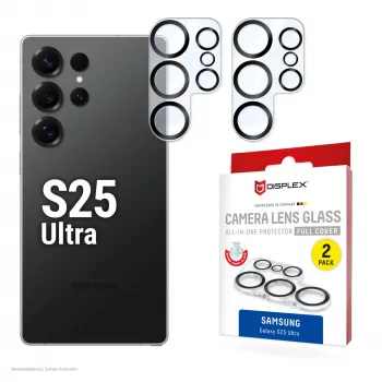 Displex Full Cover Kamera-Linsen-Glas Samsung Galaxy S25 Ultra, 10H, Vollständiger Kameraschutz, Schnellmontage, 2er-Pack