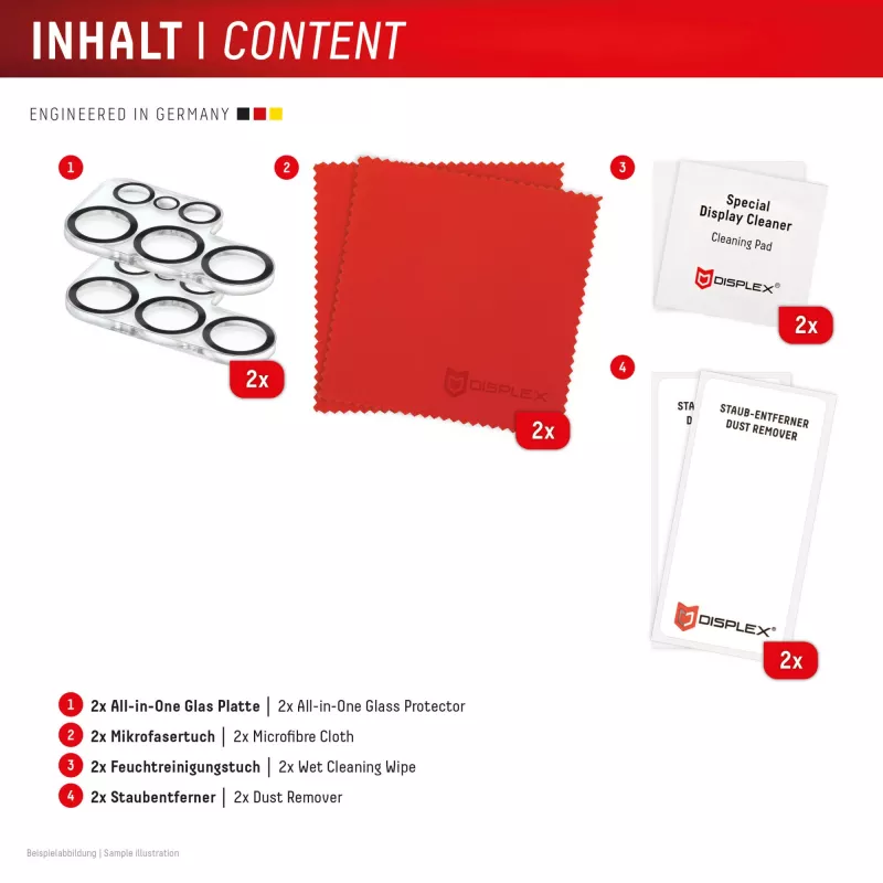 Displex Full Cover Kamera-Linsen-Glas Samsung Galaxy S25 Ultra, 10H, Vollständiger Kameraschutz, Schnellmontage, 2er-Pack