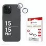 Displex Premium Kameraobjektiv-Glas, iPhone 15/15 Plus, 10H, Einzelringe, DLC, transparent, Quick Mount