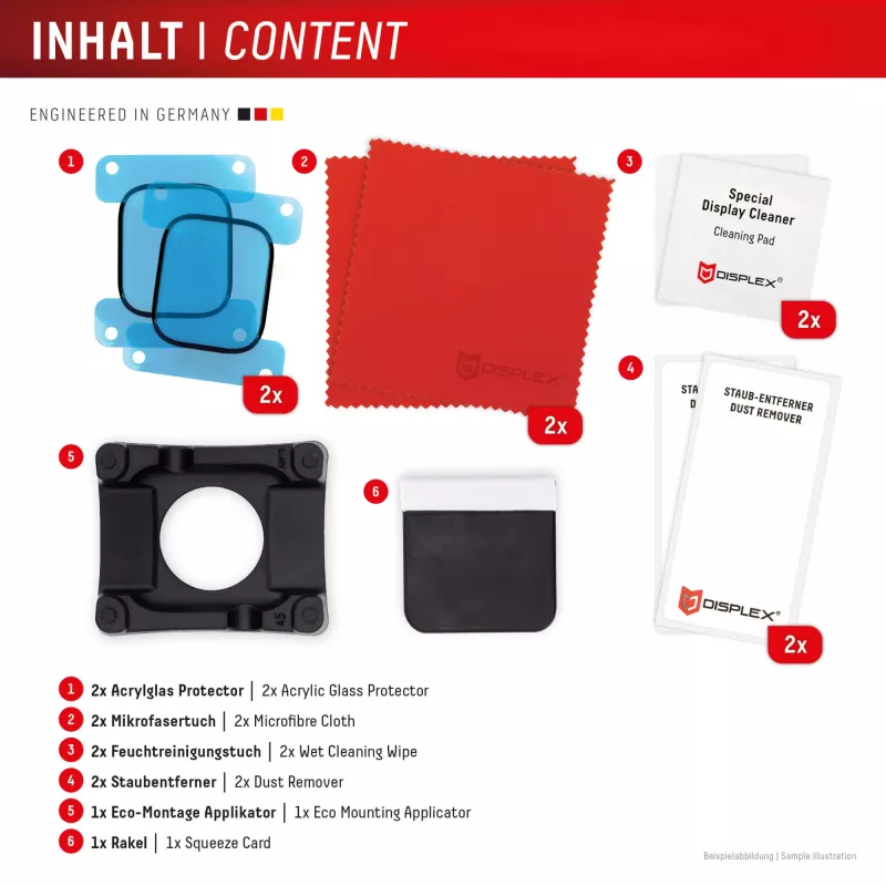 Displex Unzerbrechliche Vollabdeckung Smart Glass Apple Watch SE3/SE2/SE (44mm), 2er-Pack, Ultradünn, Randlos, Eco Mount