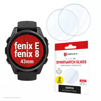 Bildschirmschutz GK PROTECTION Displex 9H Glas für Garmin fenix E/fenix 8 43mm (2er-Pack, ultradünn, rahmenlos, Anti-Schmier)