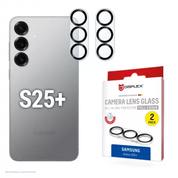 Gehärtetes Glas Displayschutz e.v.i. für Samsung Galaxy S25+ — DISPLEX CAMGLASS ALL-IN-ONE (Modell 02118)