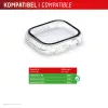 Displex 10H Temperglas für Apple Watch SE3/SE2/SE (40 mm), Full-Body-Hülle, IP68, Snap-On, transparent